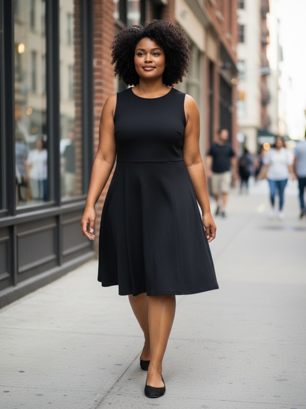 Talbots Classic Black Sleeveless Dress with Crew Neck